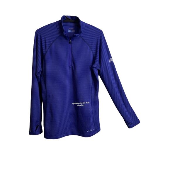 Eddie Bauer Pullover First Ascent Womens Petite L 1/4 Zip Fleece Blue - Picture 11 of 11
